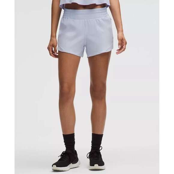 LULULEMON Women's Hotty Hot High-Rise Lined Short 4" Size 6 In Serene Blue - Picture 1 of 9